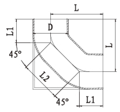 W型雙45度鴨腳支撐彎頭結(jié)構(gòu)圖